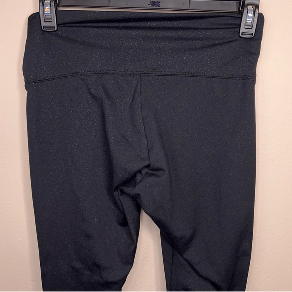 Large Black Glitter Knit Fleece Lined Leggings Pull On Stretch Comfortable - Picture 5 of 12